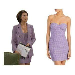 Bloomingdales Aqua Purple Dress Tweed Bustier Strapless As Seen On TV NWT Medium